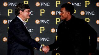Nutting at Hayes' signing: 'It's time for us ... to put a stake in the ground' taken at PNC Park (Pirates). Photo by JOSH LAVALLEE / PIRATES